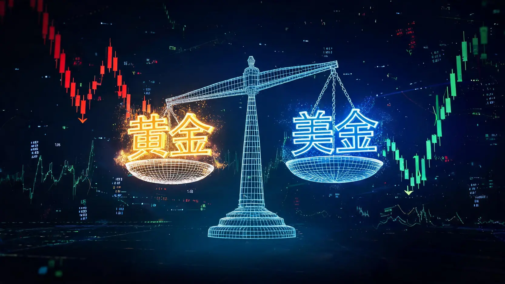 【Trade War 交易者聯盟】美金黃金走勢深度解析:貿易戰下的行情分析與避險策略 美金與黃金走勢對比與避險資產蹺蹺板效應分析圖