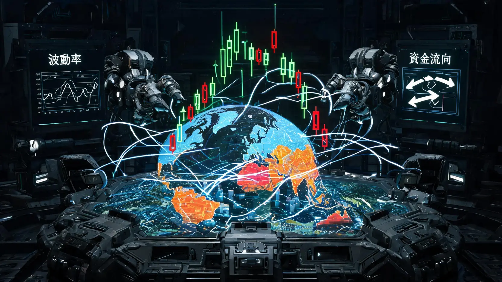 【Trade War 交易者聯盟】美金黃金走勢深度解析:貿易戰下的行情分析與避險策略 貿易戰與地緣衝突下的全球資金流向與市場波動率分析圖