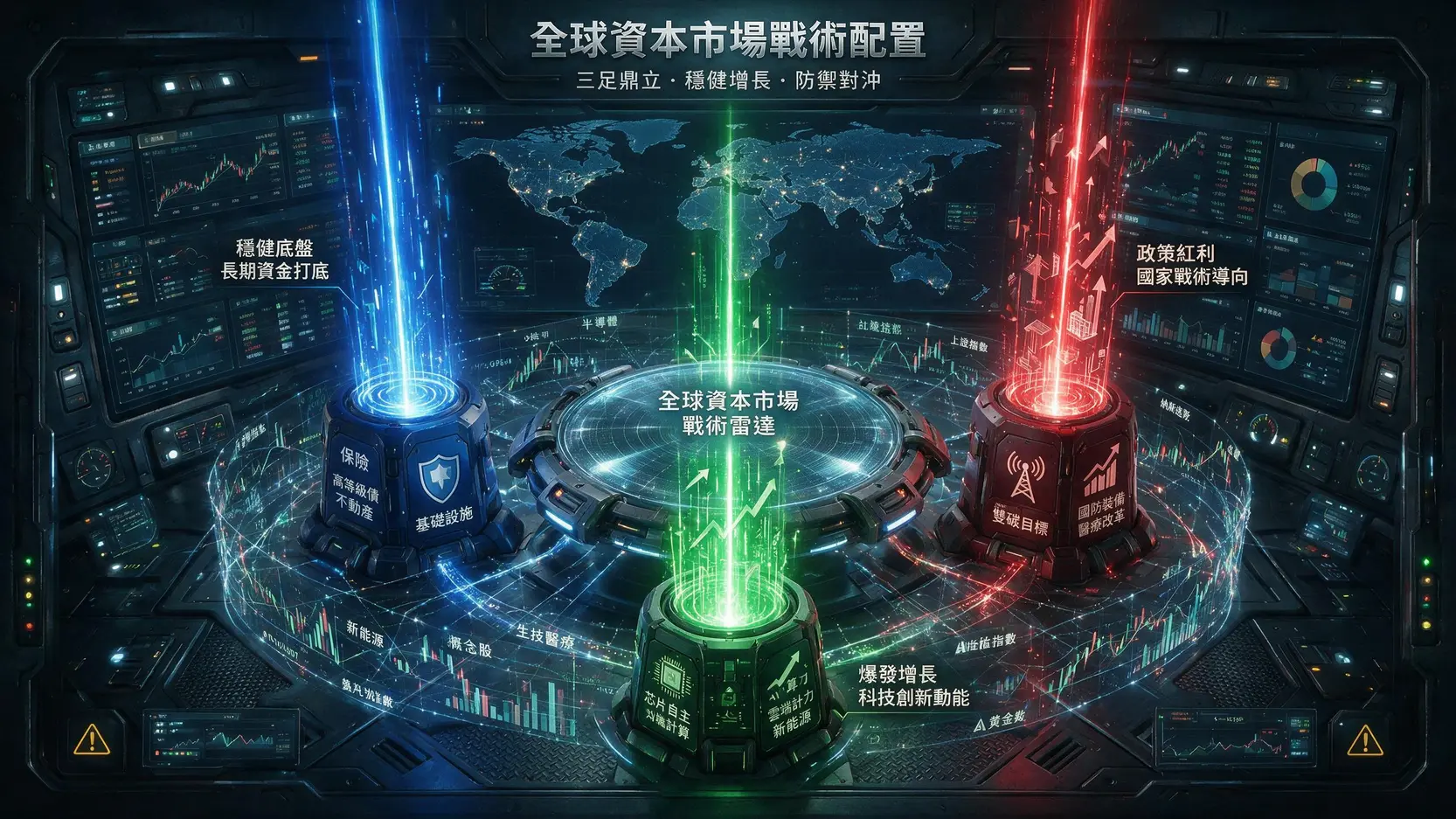 紅籌股與綠籌股是什麼意思?一文看懂股市中的顏色籌碼股 結合藍籌股、紅籌股與綠籌股的均衡投資組合策略圖