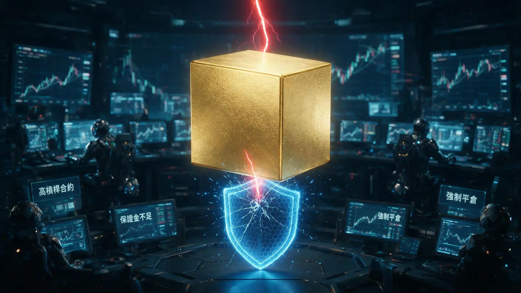 黃金CFD交易風險全解析:小心隔夜利息與保證金追繳陷阱! 黃金CFD高槓桿與保證金追繳危險示意圖